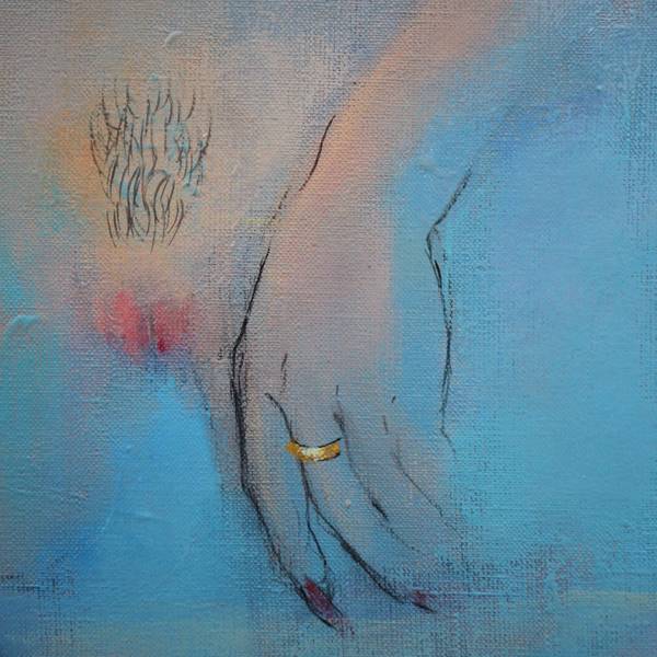 Two lovers in the haze Naive Painting Artem Andreichuk - Subjektiv.art