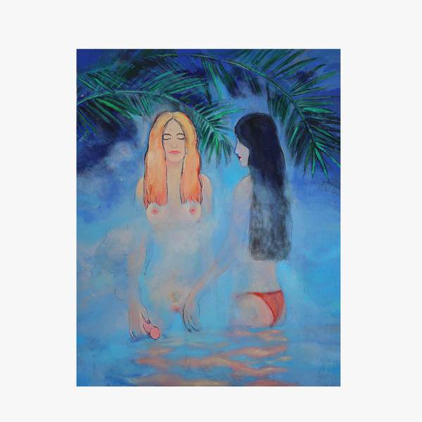 Two lovers in the haze Naive Painting Artem Andreichuk - Subjektiv.art