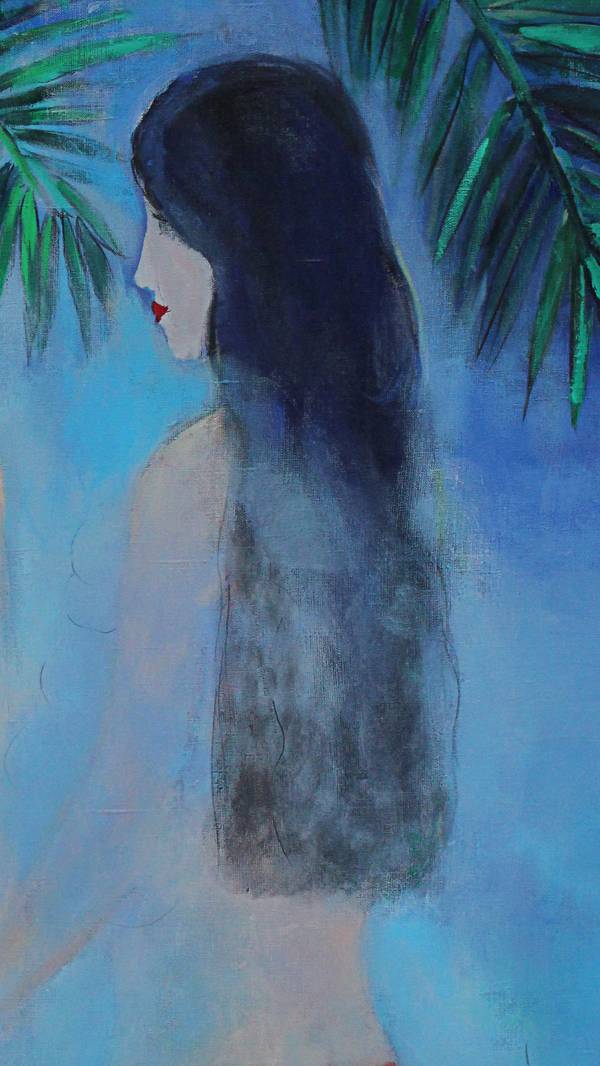 Two lovers in the haze Naive Painting Artem Andreichuk - Subjektiv.art