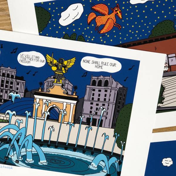 Kyiv Maidan Nezalezhnosti Graphic, illustrative and typographic Prints Tamara Safarova - Subjektiv.art