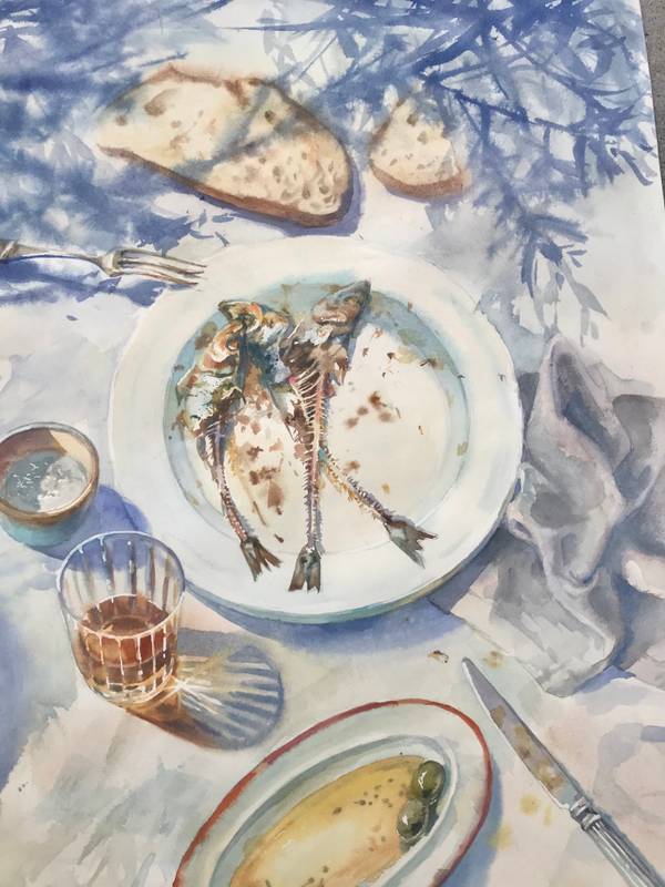 breakfast Fine Art Painting Lina Fedorenko - Subjektiv.art