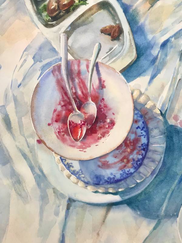 breakfast Fine Art Painting Lina Fedorenko - Subjektiv.art