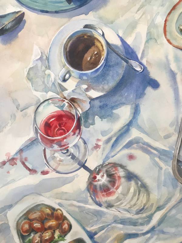 breakfast Fine Art Painting Lina Fedorenko - Subjektiv.art