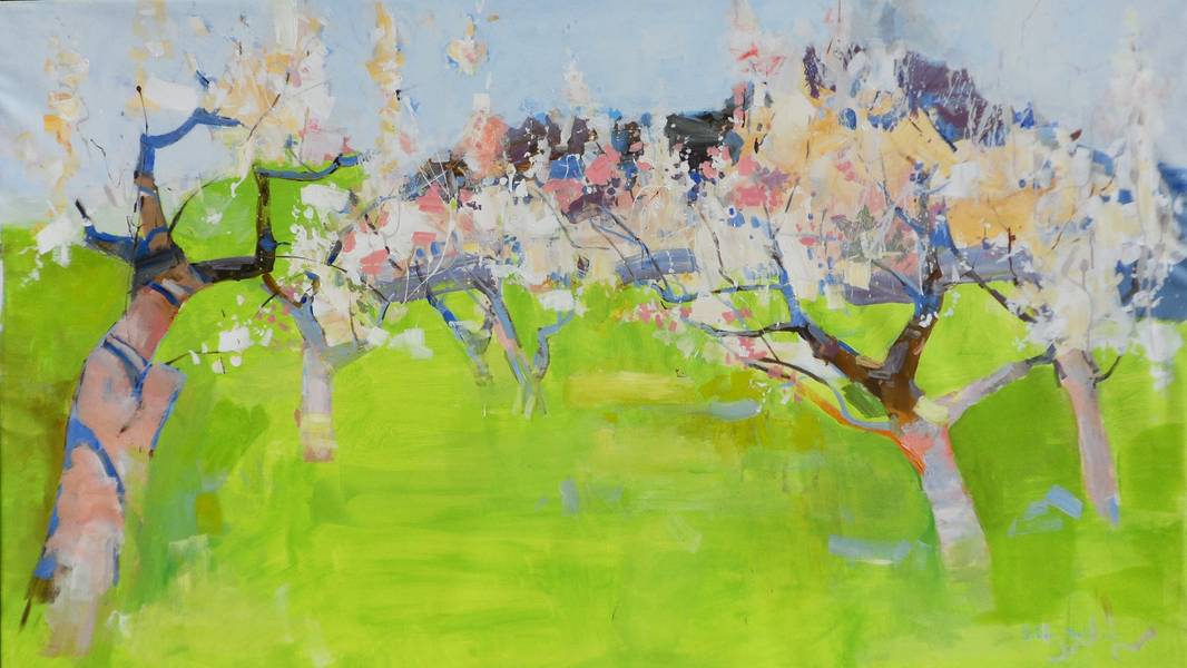 Spring garden Impressionistic Painting Yehor Dulin - Subjektiv.art