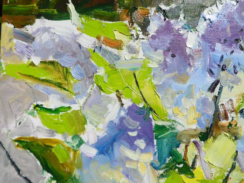 Lilac Blossoms Impressionistic Painting Yehor Dulin - Subjektiv.art