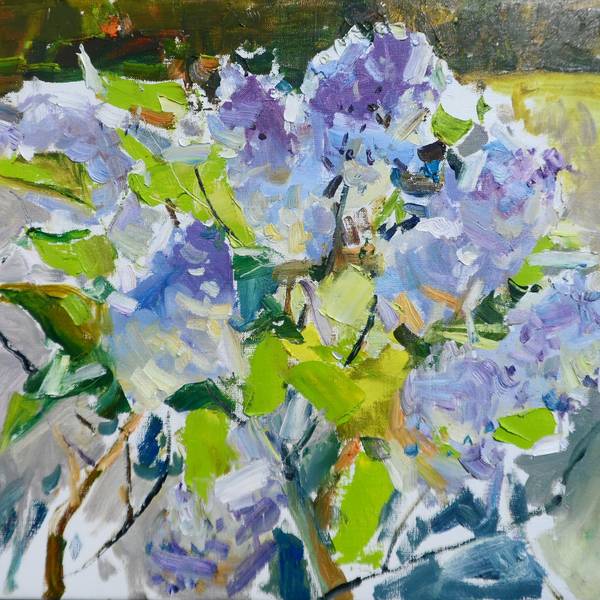 Lilac Blossoms Impressionistic Painting Yehor Dulin - Subjektiv.art