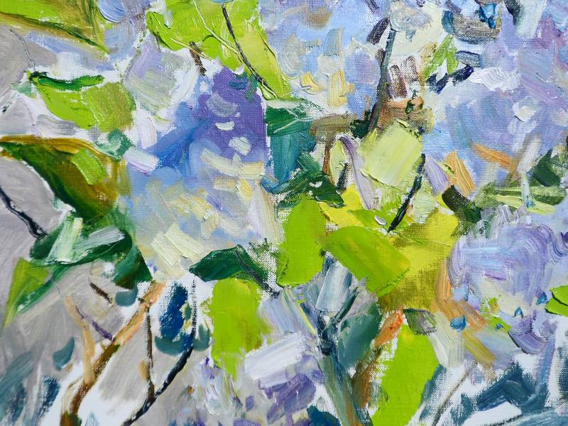 Lilac Blossoms Impressionistic Painting Yehor Dulin - Subjektiv.art