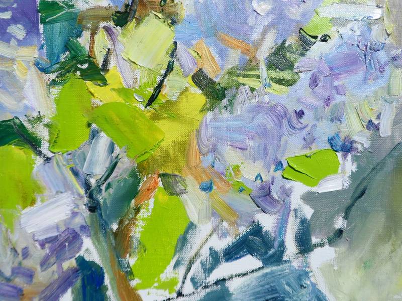 Lilac Blossoms Impressionistic Painting Yehor Dulin - Subjektiv.art