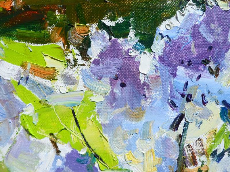 Lilac Blossoms Impressionistic Painting Yehor Dulin - Subjektiv.art