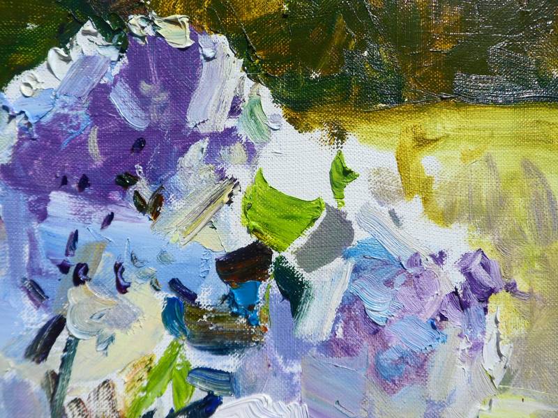 Lilac Blossoms Impressionistic Painting Yehor Dulin - Subjektiv.art