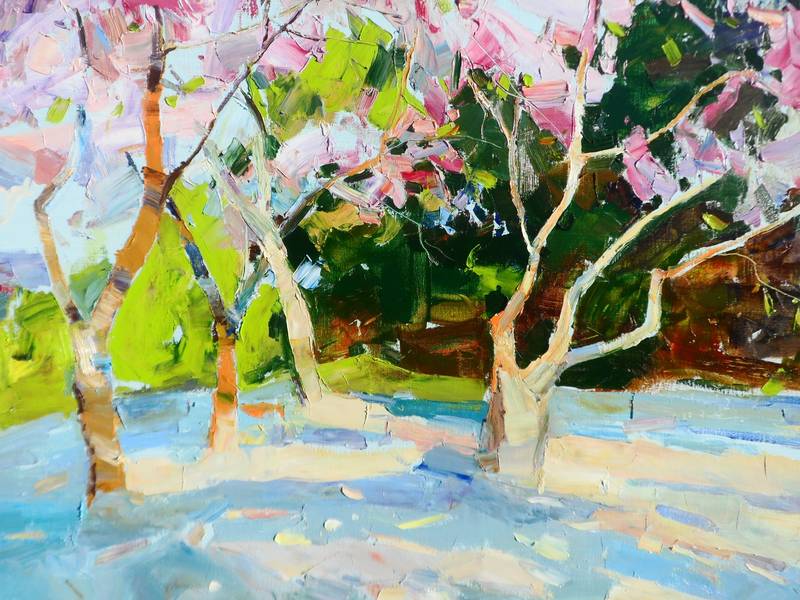 Spring garden Impressionistic Painting Yehor Dulin - Subjektiv.art