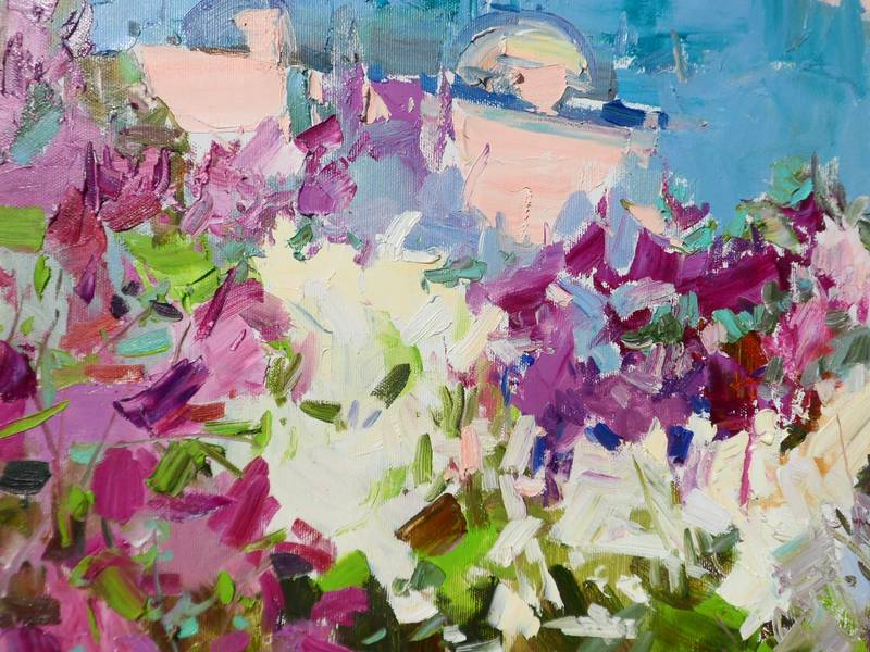 " Lilac garden " Impressionistic Painting Yehor Dulin - Subjektiv.art