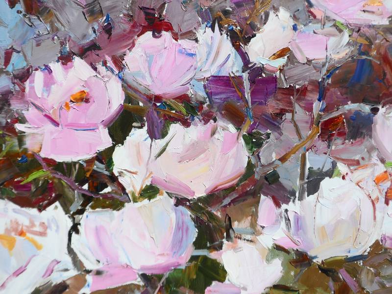 "tree peonies" Fine Art Painting Yehor Dulin - Subjektiv.art