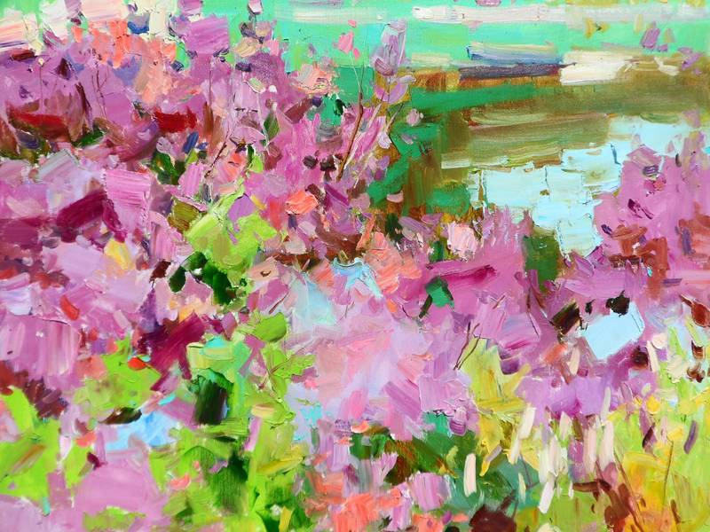 " Azalea Flowers" Fine Art Painting Yehor Dulin - Subjektiv.art