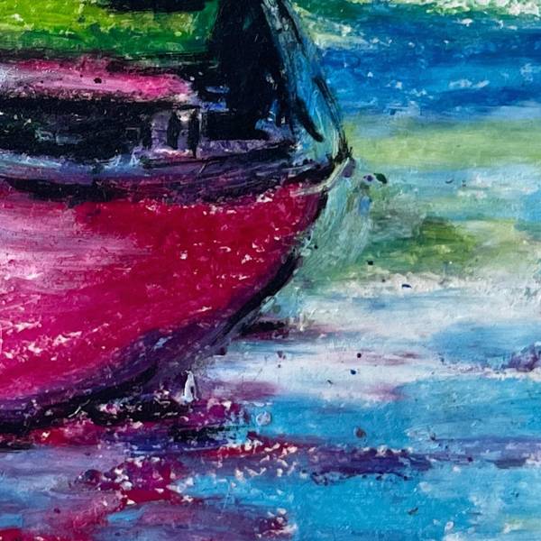 Pink boat Organic Painting Catarina Vasco - Subjektiv.art