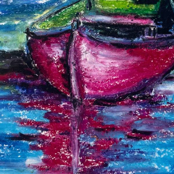 Pink boat Organic Painting Catarina Vasco - Subjektiv.art
