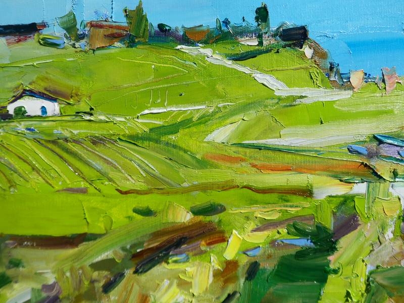 "Vineyards in the mountains " Impressionistic Painting Yehor Dulin - Subjektiv.art