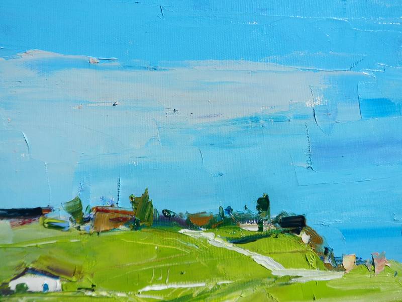 "Vineyards in the mountains " Impressionistic Painting Yehor Dulin - Subjektiv.art