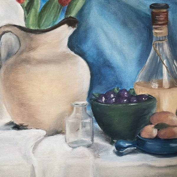 Blue Still Life Expressive and gestural Painting Catarina Vasco - Subjektiv.art