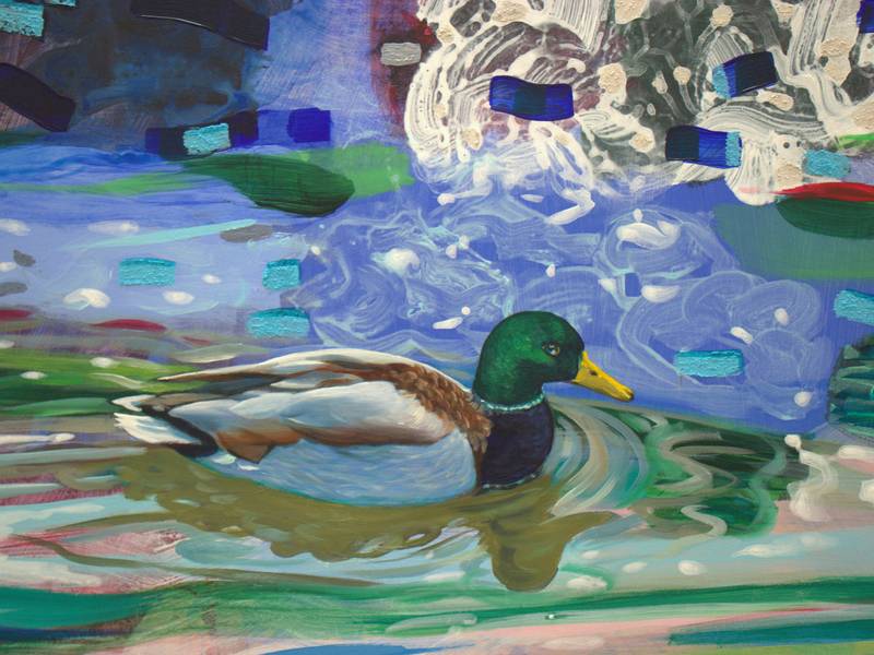 Tu jouais sur le bassin à te mêler au kaléidoscope des reflets. En art, l'originalité, était-ce de savoir camoufler sa source ? Fine Art Painting francois page - Subjektiv.art