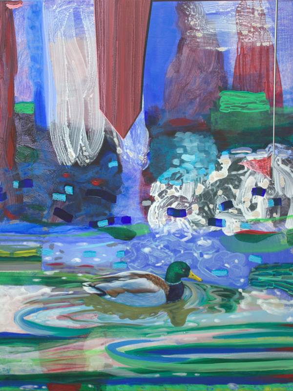 Tu jouais sur le bassin à te mêler au kaléidoscope des reflets. En art, l'originalité, était-ce de savoir camoufler sa source ? Fine Art Painting francois page - Subjektiv.art