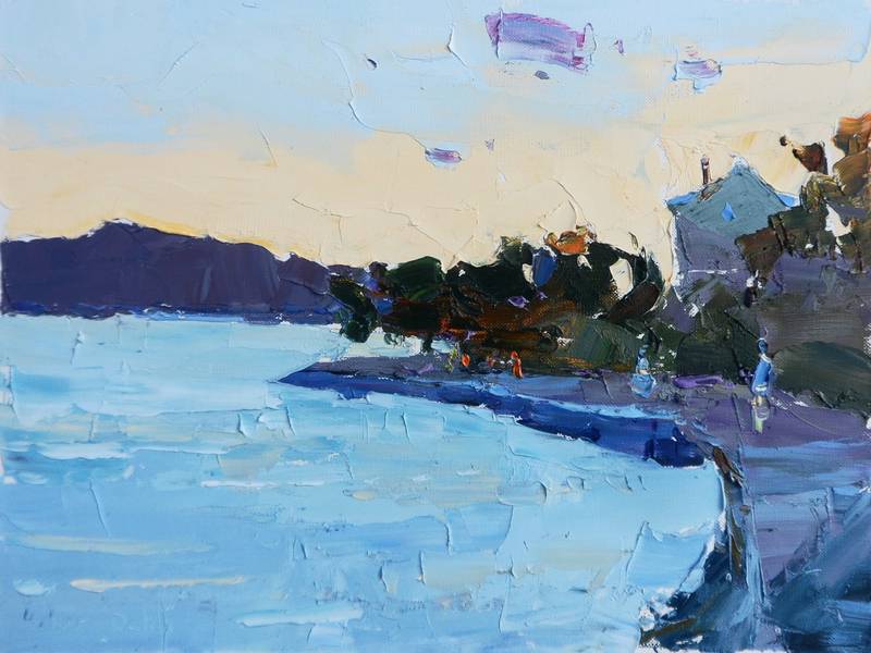 Warm evening Expressive and gestural Painting Yehor Dulin - Subjektiv.art