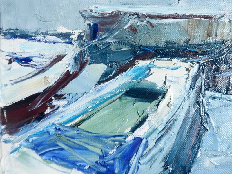 " Boats " Impressionistic Painting Yehor Dulin - Subjektiv.art