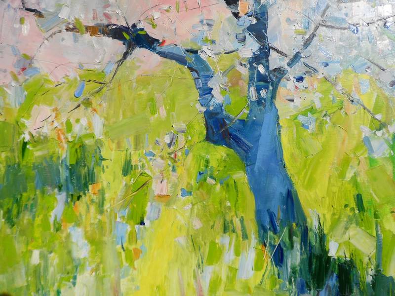 " Spring garden " Expressive and gestural Painting Yehor Dulin - Subjektiv.art