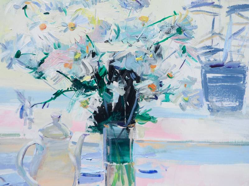 " Morning coffee" Expressive and gestural Painting Yehor Dulin - Subjektiv.art