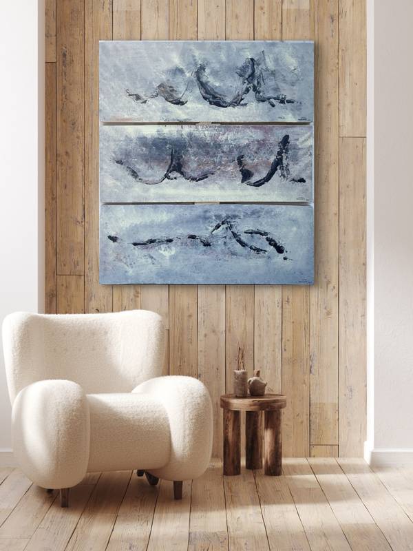 Over the Hills | Triptych Modern Painting Sandra Bertalanffy - Subjektiv.art