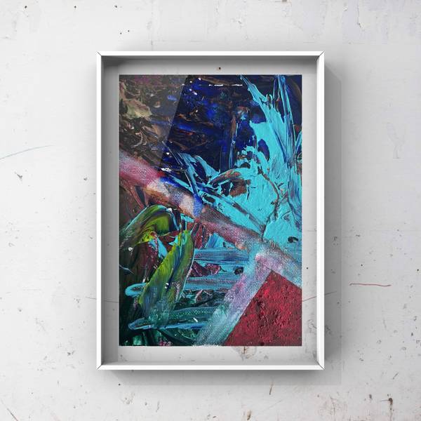 Teal Modern Painting Sandra Bertalanffy - Subjektiv.art
