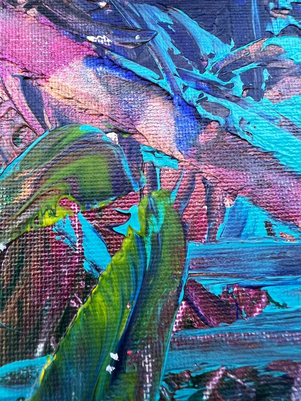 Teal Modern Painting Sandra Bertalanffy - Subjektiv.art