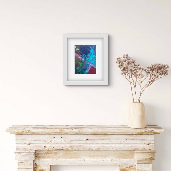 Teal Modern Painting Sandra Bertalanffy - Subjektiv.art