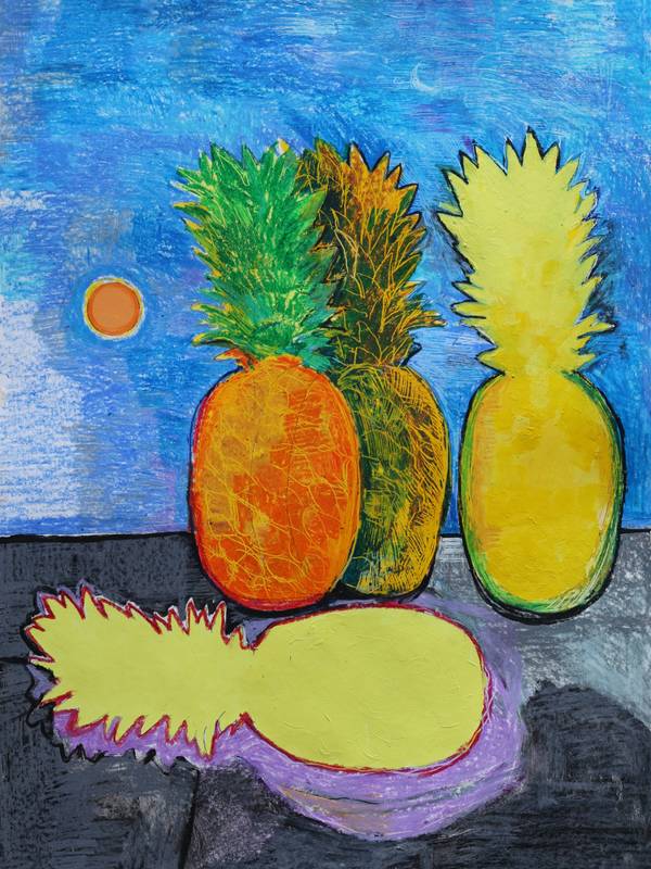 Pineapples Naive Painting Artem Andreichuk - Subjektiv.art