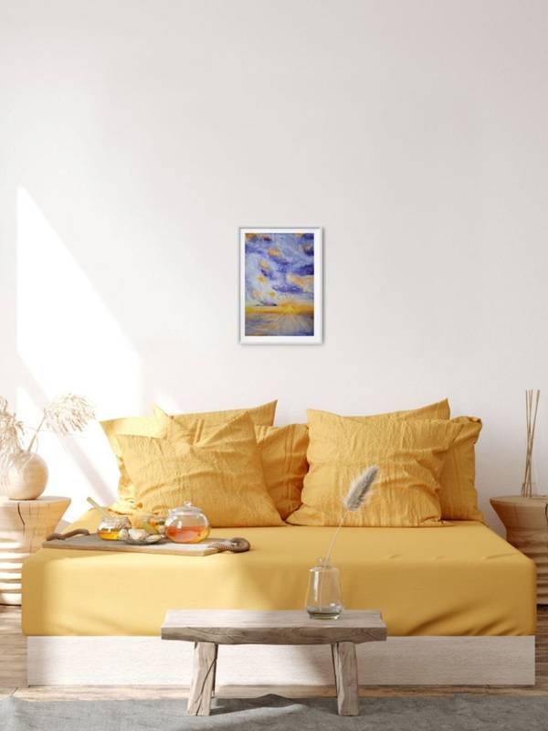 Sky from my window Expressive and gestural Painting Olena Yemelianova - Subjektiv.art