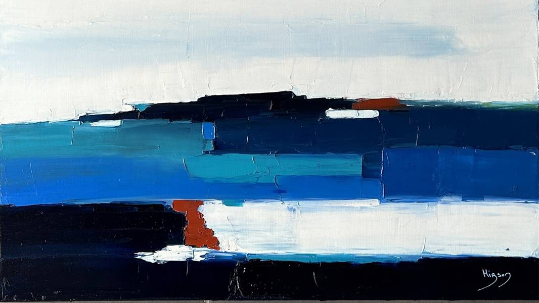 Infiniment bleu 3 (2023) Abstract Painting sandrine HIRSON - Subjektiv.art