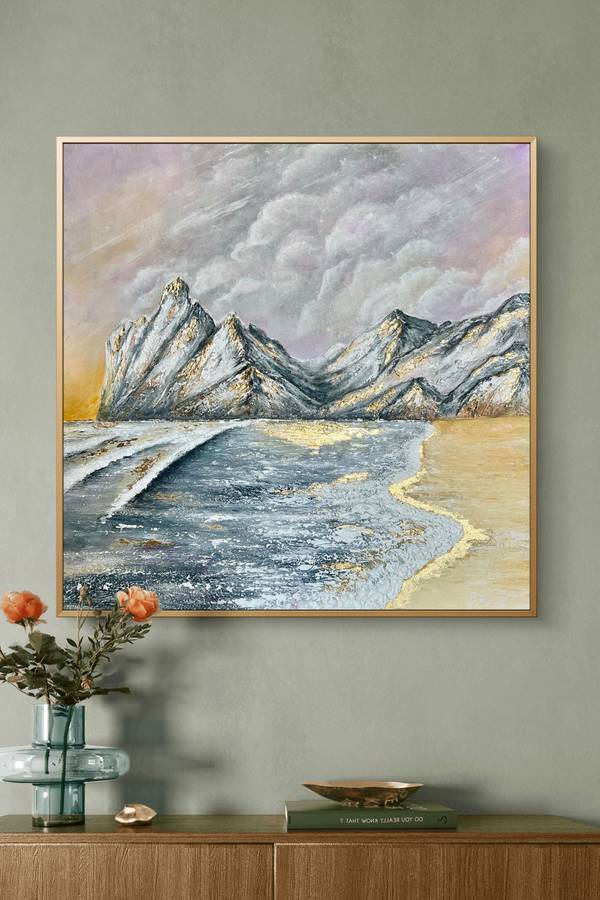 Two Golds of Autumn Abstract Painting Yuliia Kiselova - Subjektiv.art
