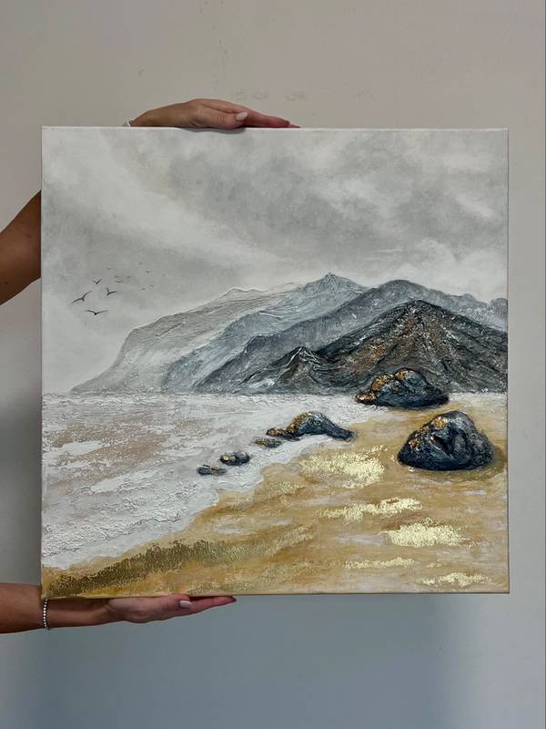Fog in the mountains Modern Painting Yuliia Kiselova - Subjektiv.art