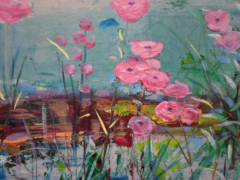 Les nuits de pleine lune, j'allais te voir danser. Les fleurs sous tes pieds ne se sentaient jamais foulées. Expressive and gestural Painting francois page - Subjektiv.art