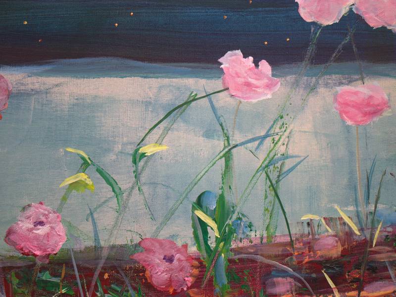 Les nuits de pleine lune, j'allais te voir danser. Les fleurs sous tes pieds ne se sentaient jamais foulées. Expressive and gestural Painting francois page - Subjektiv.art