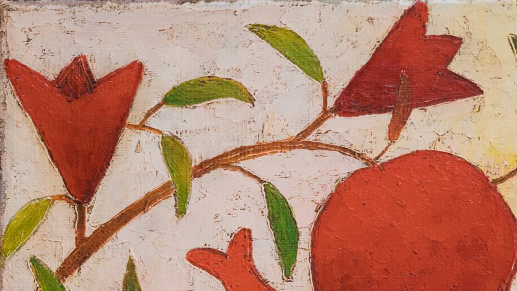 Pomegranate branch Fine Art Painting David Sharashydze - Subjektiv.art