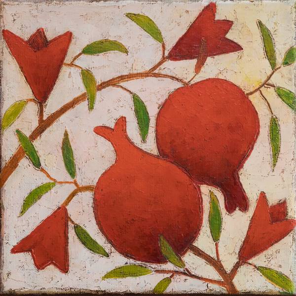 Pomegranate branch Fine Art Painting David Sharashydze - Subjektiv.art