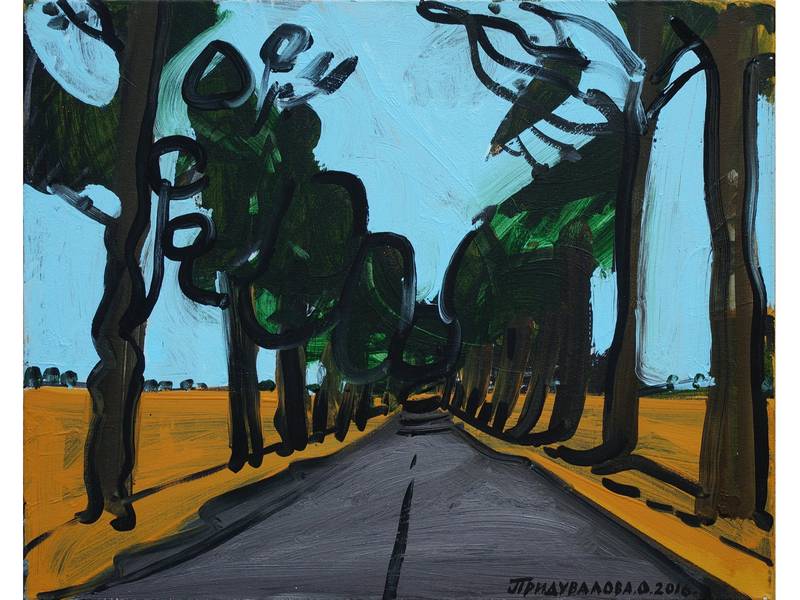The Road Series Fine Art Painting Olena Pryduvalova - Subjektiv.art