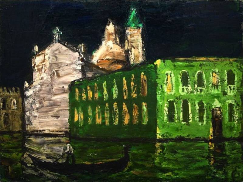 Venice. Night Grand Canal Fine Art Painting Olena Ryzhykh - Subjektiv.art