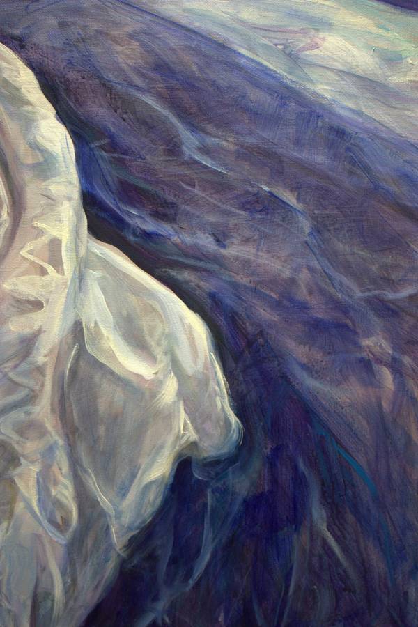 Dans ces draperies pleines de nuits, ton corps, un paysage. J'y voyageais en géographe. Fine Art Painting francois page - Subjektiv.art