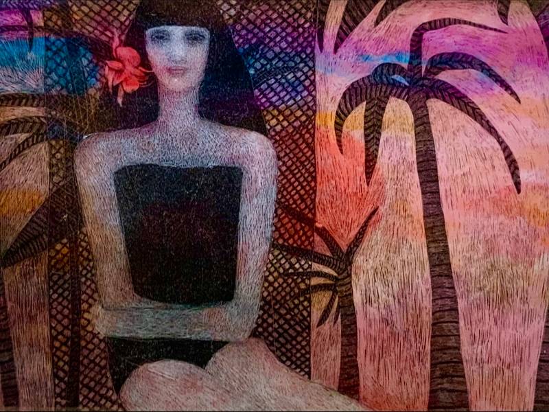 Red flower Fine Art Painting Anna Bulkina - Subjektiv.art