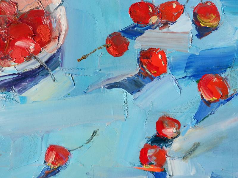 "Cherries " Impressionistic Painting Yehor Dulin - Subjektiv.art