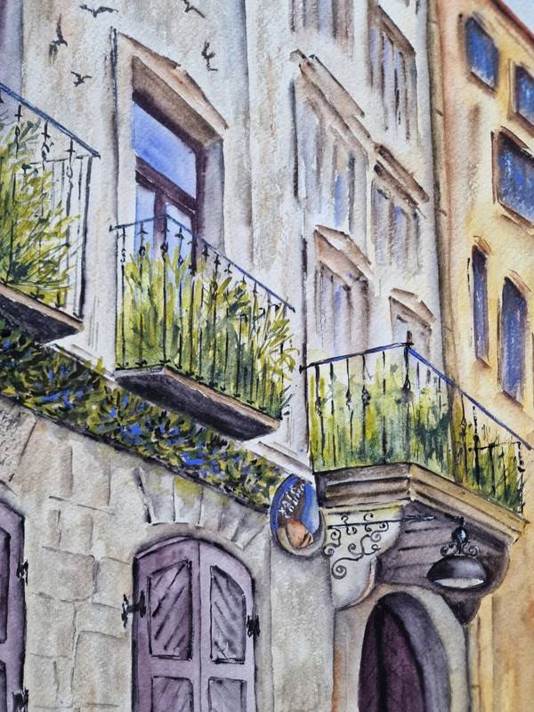 Street gardens. Lviv Expressive and gestural Painting Olena  Yemelianova - Subjektiv.art