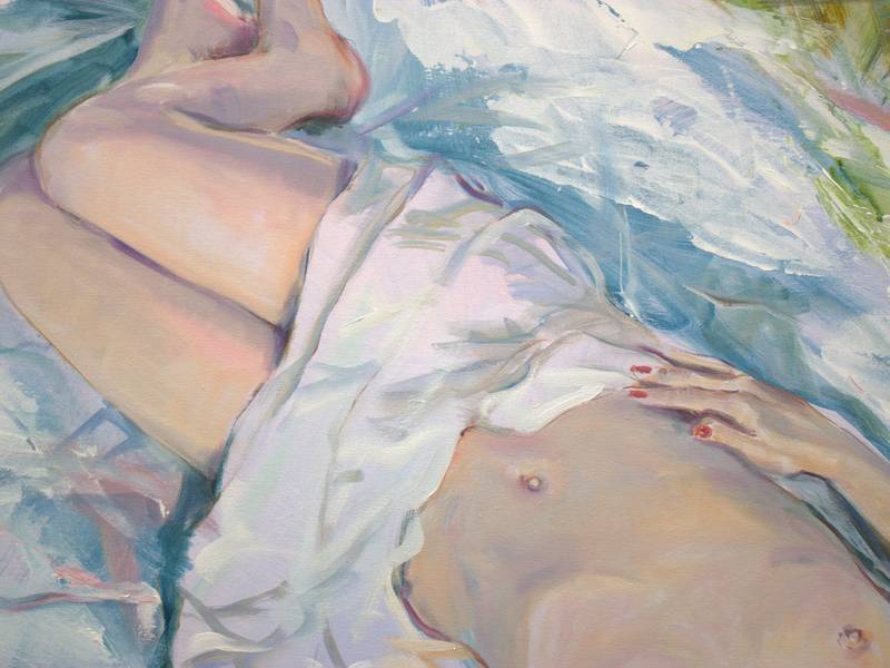 J'aurais aimé être un papillon en plein vol, pour surprendre ton attente. Fine Art Painting francois page - Subjektiv.art