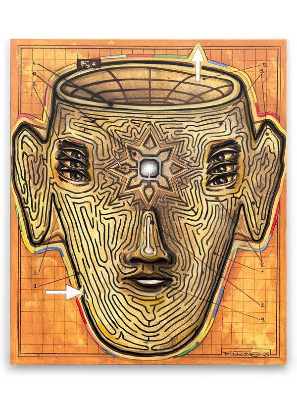 The face. 2025 Surrealistic Painting Vitalii Hrekh - Subjektiv.art